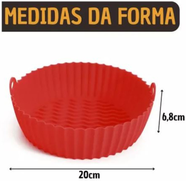 FORMA DE SILICONE PRA FRITADEIRA AIR FRYER MICRO-ONDAS COM ALÇA